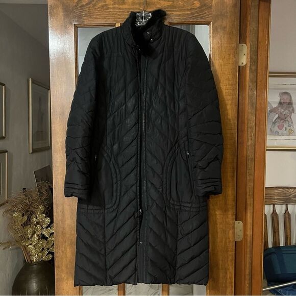 Perry Ellis Portfolio Down Puffer Coat Black Size M - Picture 3 of 8